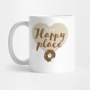 I'm in my happy place - with a doughnut, breast pocket version Mug